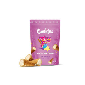 Chocolate Cones Triple Scoop, Chocolate Cones, Triple Scoop 30mg D9 THC, COOKIES, Sac