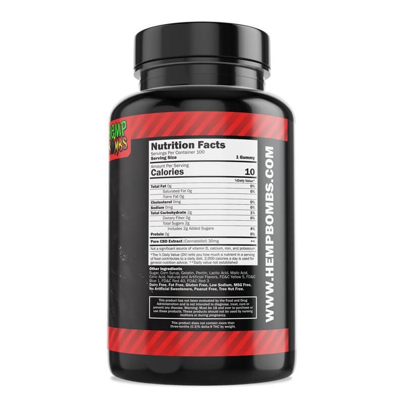 Hemp Bombs, High Potency CBD Gummies, Isolate THC-Free, 100ct, 3000mg CBD France – Image 2