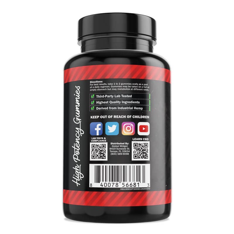 Hemp Bombs, High Potency CBD Gummies, Isolate THC-Free, 100ct, 3000mg CBD France – Image 3