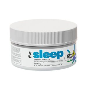 Five five, Knockout Sleep CBD+THC Melatonin Gummies, Blackberry,