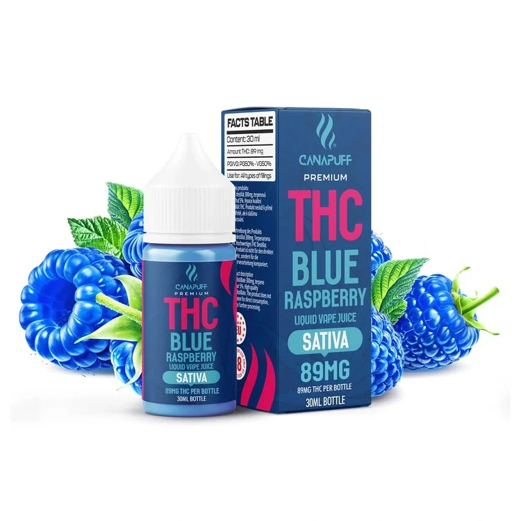 CanaPuff Blue Raspberry 89mg THC Liquid, 30 ml France canapuff blue raspberry Delta 9 THC France